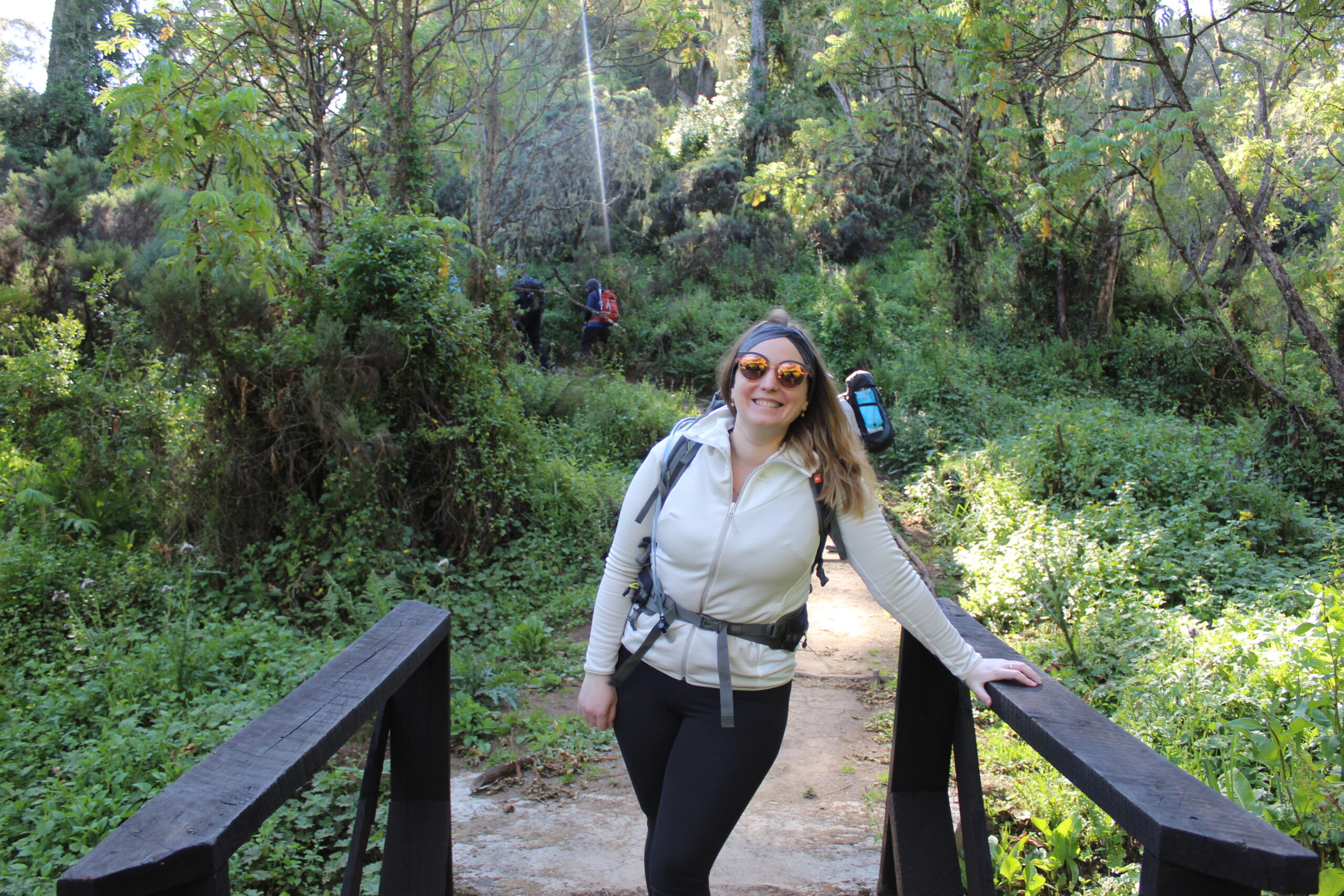 Happy travelers on safari